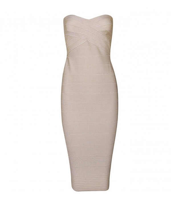 Hego Strapless Apricot Bandage Bodycon