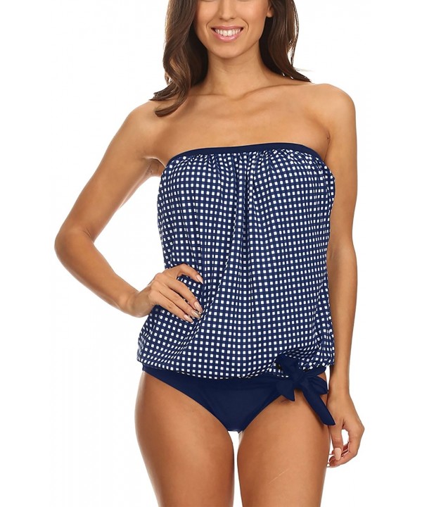 ToBeInStyle Womens Bandeau Blouson Tankini