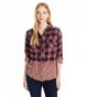 Miss Me Womens Ombre Plaid