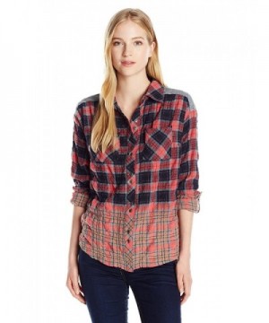 Miss Me Womens Ombre Plaid