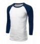 IDARBI Sleeve Baseball T Shirt WHITENAVY