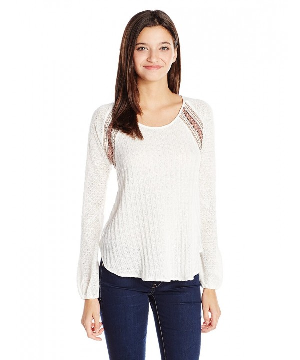 Women's Long Sleeve Match Top - Off White - C612JV8NA1D