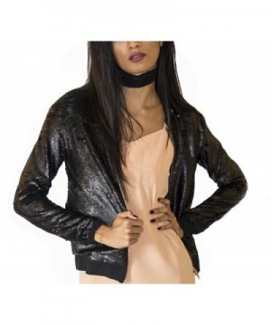 Sequin Lightweight Black Bomber Jacket