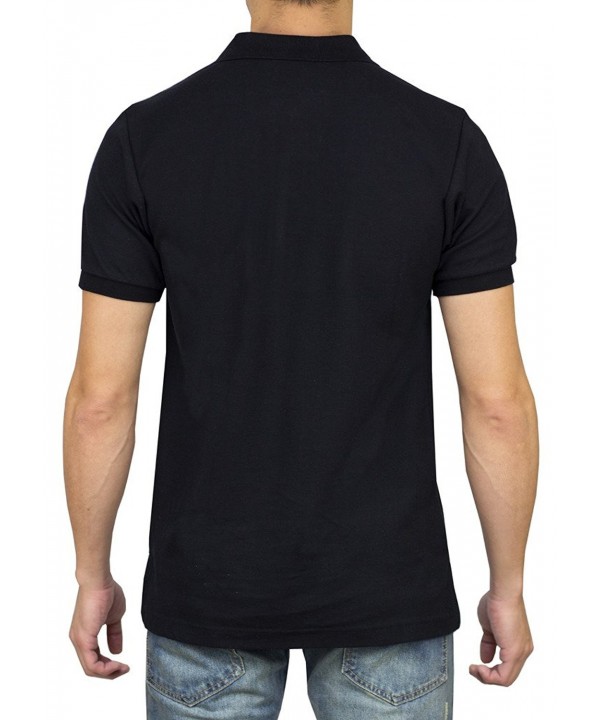Men's Short Sleeve Classic Uniform Pique Polo Shirt - Black - CA12O8WA9X2