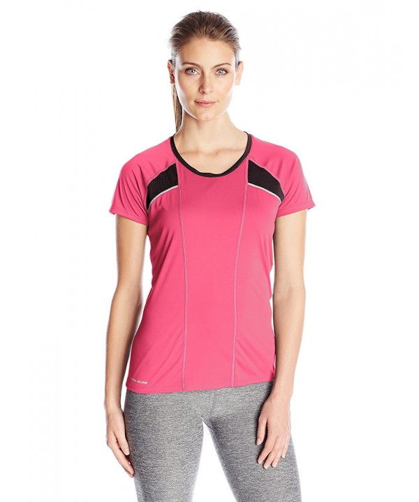 Women's Pursuit Shor Sleeve Tee - Screaming Pink/Black - CJ121JI50ZD