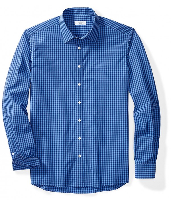 Men's Big&Tall Classic Fit Long-Sleeve Spread Collar Gingham Button-Up ...