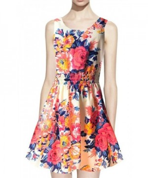 Betusline Sleeveless Printed Chiffon Sundress