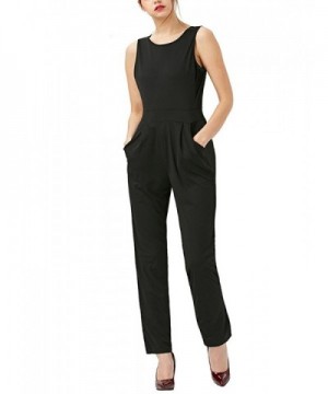 GUANYY Casual Jumpsuit Sleeveless Backless