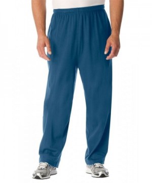 Men's Big & Tall Cotton Jersey Open-Bottom Pants - Ink Blue - CD184XAXRL8