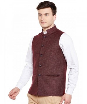 Men S Tweed Bandhgala Festive Nehru Jacket Waistcoat 3 Colors Dark Maroon Cg189i7y4zh