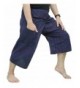 Fisherman Pants Trousers Cotton Stripe Dark