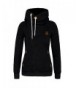 Seamido Zipper Casaul Hoodies Sweatshirt Black M