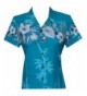 Alvish Hawaiian Bamboo Blouse Turquoise