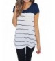 Hount Womens Casual Sleeve Striped