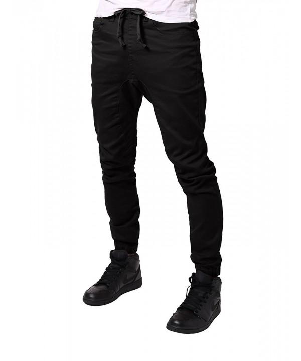 Men's Harem Twill Joggers Pants - Apg804_black - C2127QZHTUR