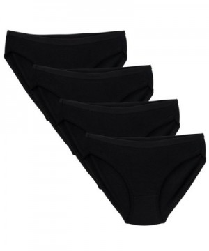 Women's Comfort Cotton Stretch Bikini Panty - 4 Black - CB12NYWO7EE