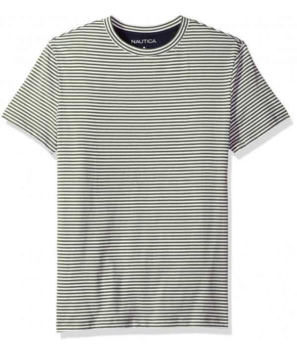 Men's Short Sleeve Slim Fit Striped Crew Neck T-Shirt - Pine Forest ...