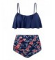 EasyMy Vintage Waisted Flounce Swimsuit