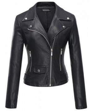 Tanming Womens Leather Jacket Large
