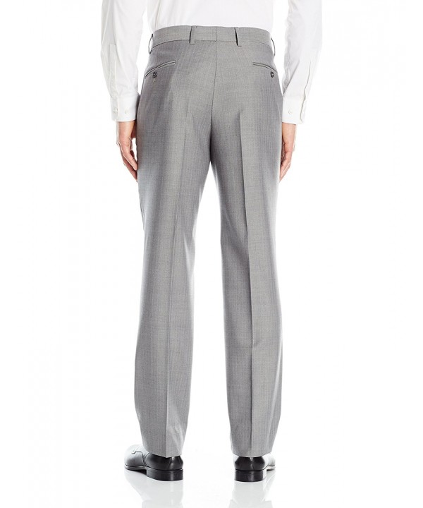 Men's Wool Rich Silver Herringbone Suit Separate Pant - Silver ...