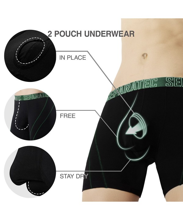 Men's 3 Pack Soft Bamboo Rayon Separate Pouches Boxer Briefs - Black ...