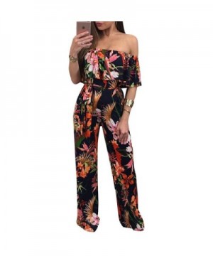 Printed Sleeveless Ruffled Backless Jumpsuit