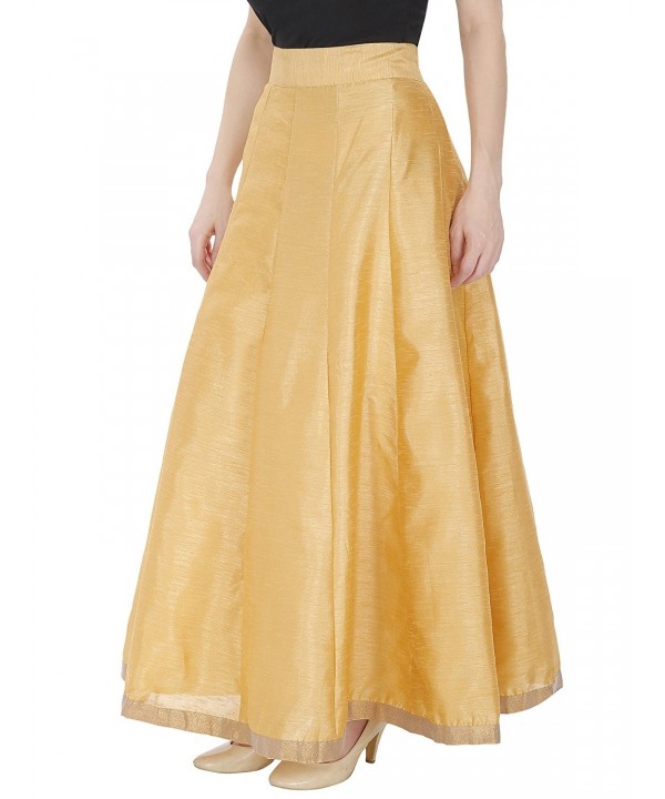 gold silk skirt long