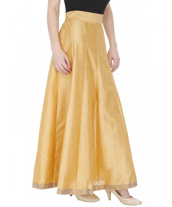 gold silk skirt long
