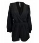 eVogues Plus Sleeve Romper Black