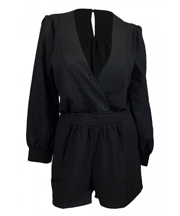 eVogues Plus Sleeve Romper Black