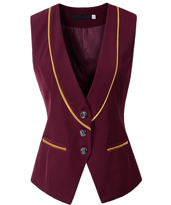 Vocni V Neck Buttoned Business Waistcoat