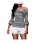 Kalin Stripes Sleeve Shoulder Blouse