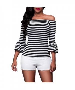 Kalin Stripes Sleeve Shoulder Blouse