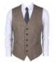 Ruth Boaz 2Pockets 5Buttons Wool Herringbone Tweed Business Suit Vest Tweed