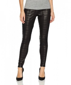 HUE Womens Plaid Leggings Black