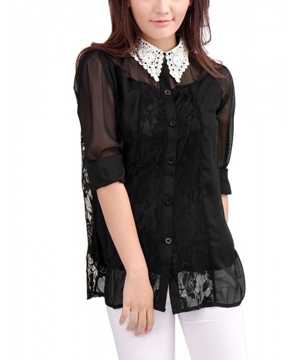 Allegra Women Sheer Chiffon Blouse