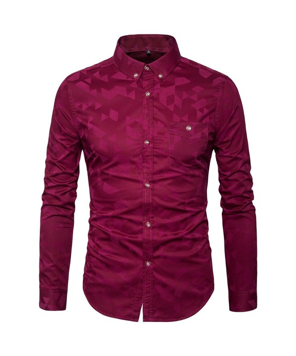 MUSE FATH Printed Men Cotton Shirt Wine