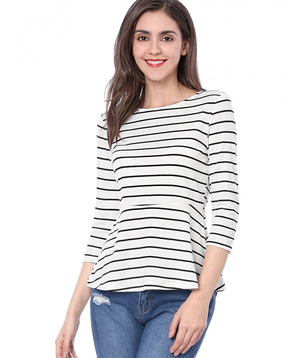 Allegra Womens Sleeves Flared Striped