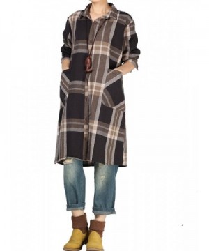 Mordenmiss Womens Casual Sleeve Tartan