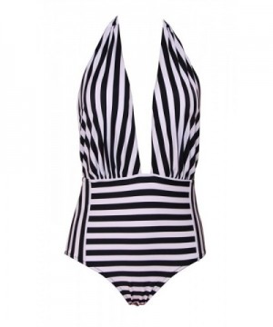 DreamGo Bikini Backless Beachwear Monokini TIANYU3 STRIPE3