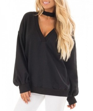 JOYMODE Sleeve V Neck Polyester Sweatshirts