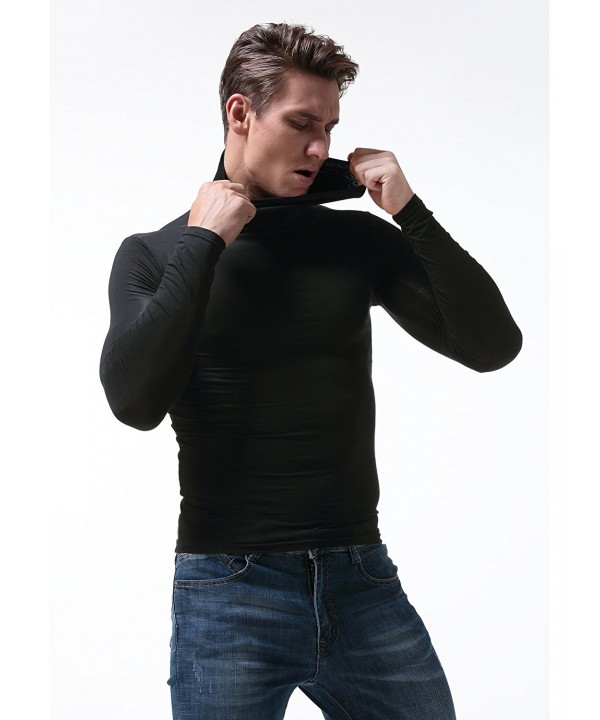 Mens Casual Basic Thermal Turtleneck Slim Fit Pullover Thermal Sweaters ...