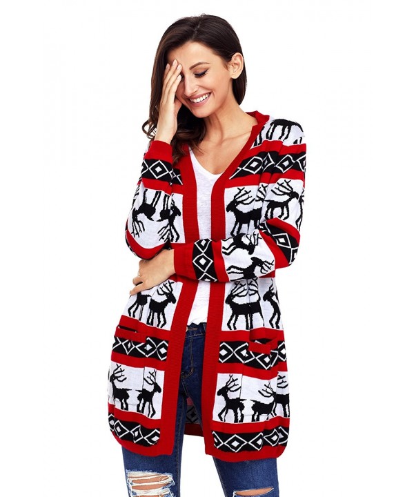 Shawhuwa Christmas Sweater Reindeer Cardigan