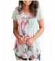 Sanifer Floral Striped Blouse T Shirt