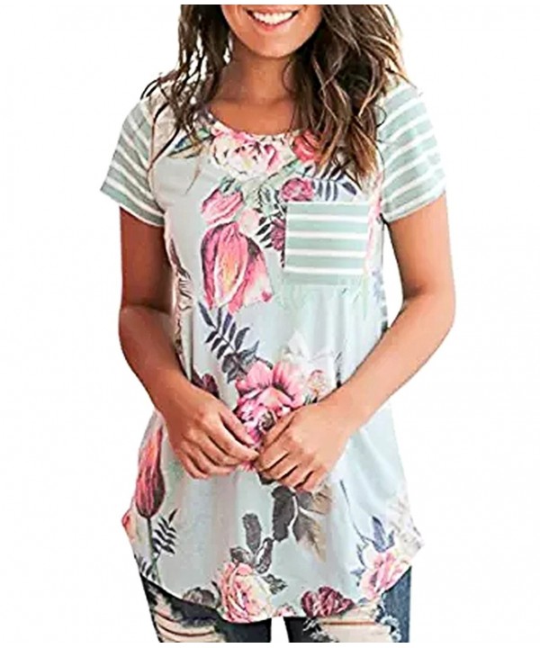 Sanifer Floral Striped Blouse T Shirt