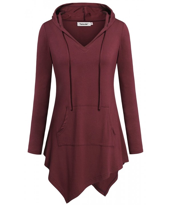 Tencole Sleeves Hoodies Maternity Burgundy