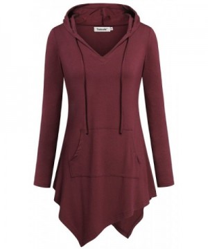 Tencole Sleeves Hoodies Maternity Burgundy