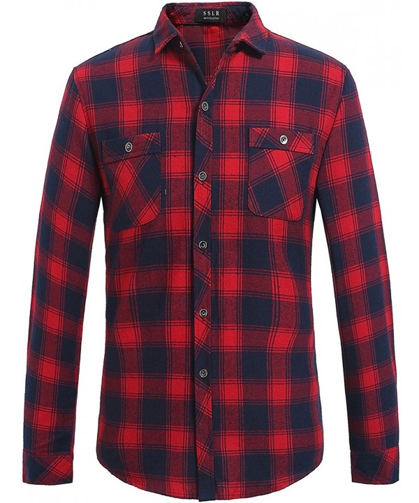 SSLR Gingham Button Casual Flannel