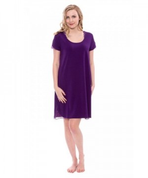 TexereSilk Womens Jersey Nightgown TX WB040 002 ACAI R S