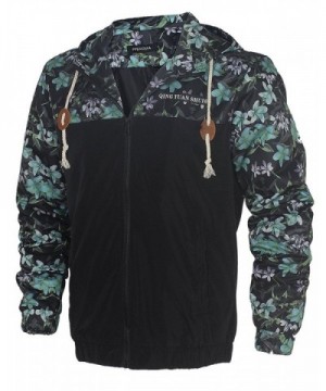 HENGJIA Stylish Floral Print Jackets Wind Resistant